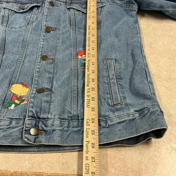 Nickelodeon SZ S Rugrats Graphic Print Jean Jacket Novelty Print Button Up 90’s - Picture 10 of 12